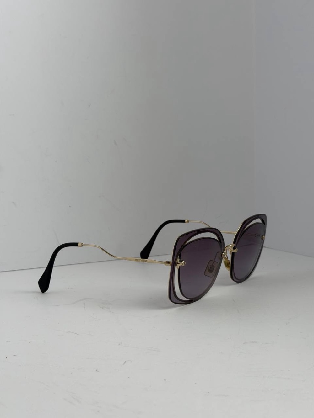 Miu Miu Scenique Oversized Purple/Gold Sunglasses